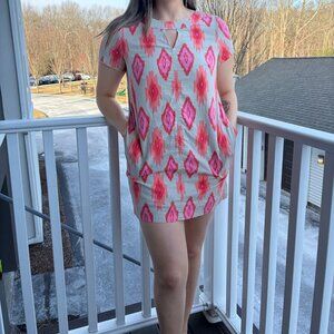 Tahari Arthur S. Levine Petite Ikat Print Short Sleeve Dress — Size 12P